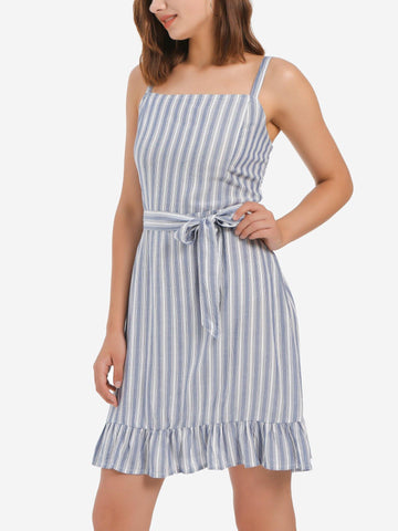Blue Striped Sleeveless Romper - Shopmossrose